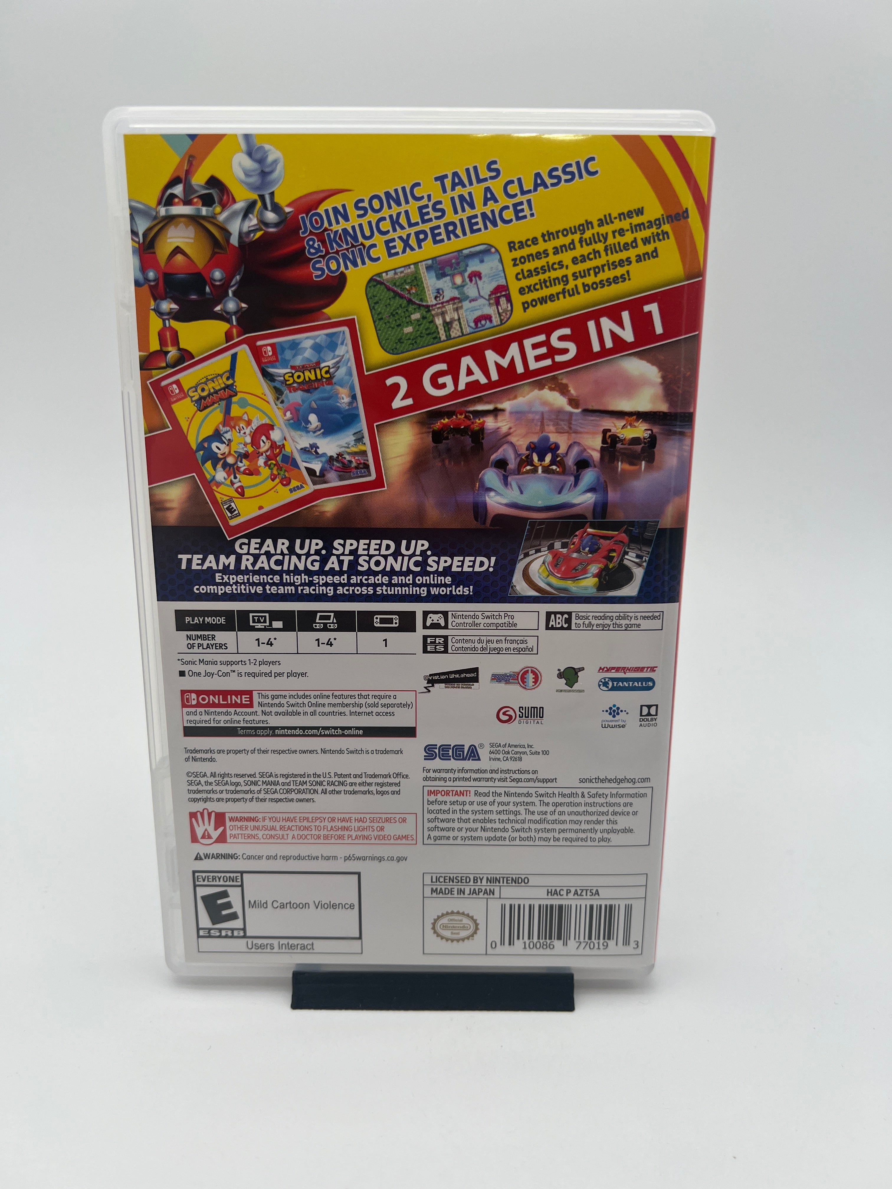 Nintendo Switch Sonic Mania + Team Sonic Racing