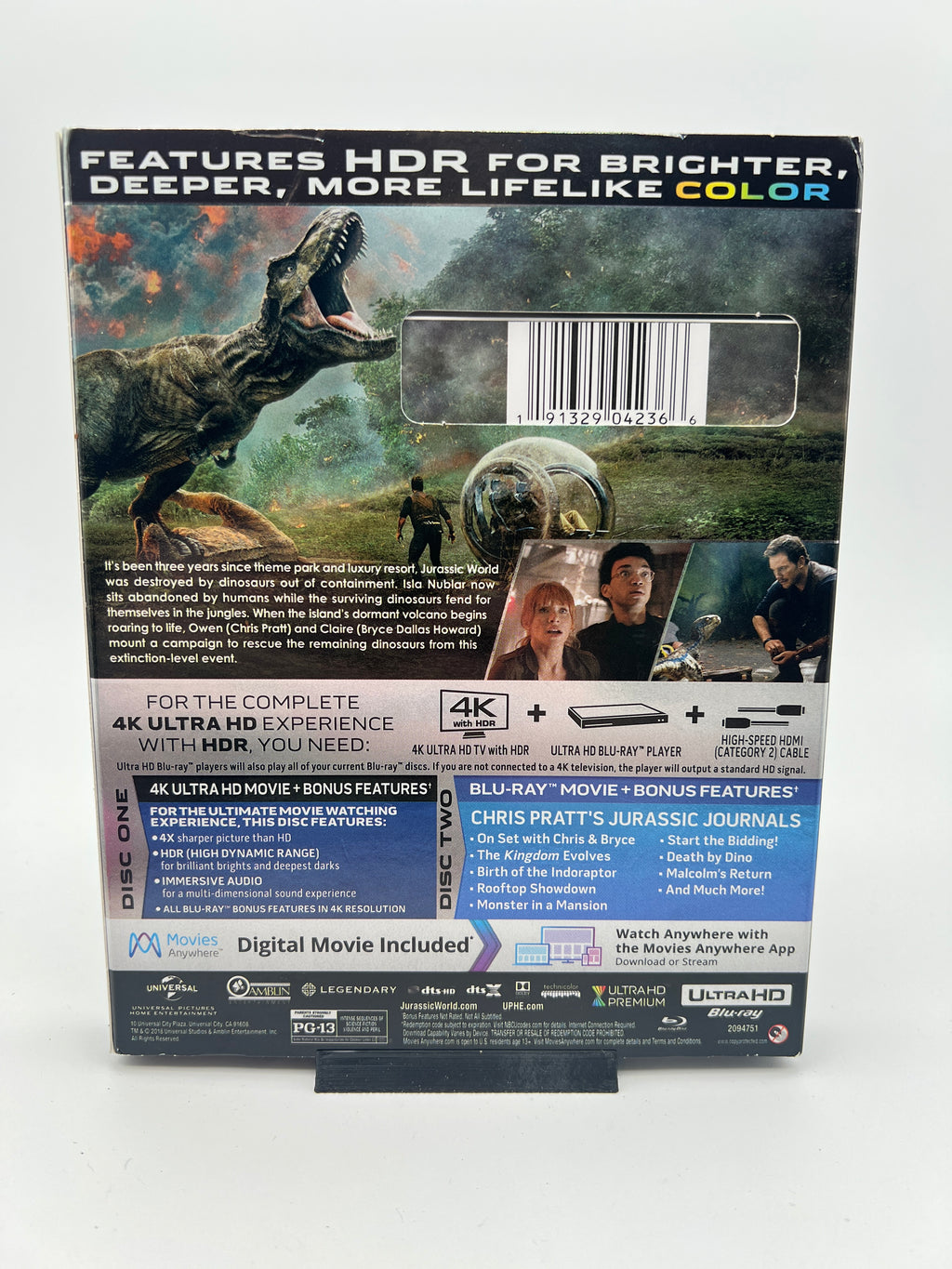 Jurassic World: Fallen Kingdom 4K Ultra HD W/ Slipcover