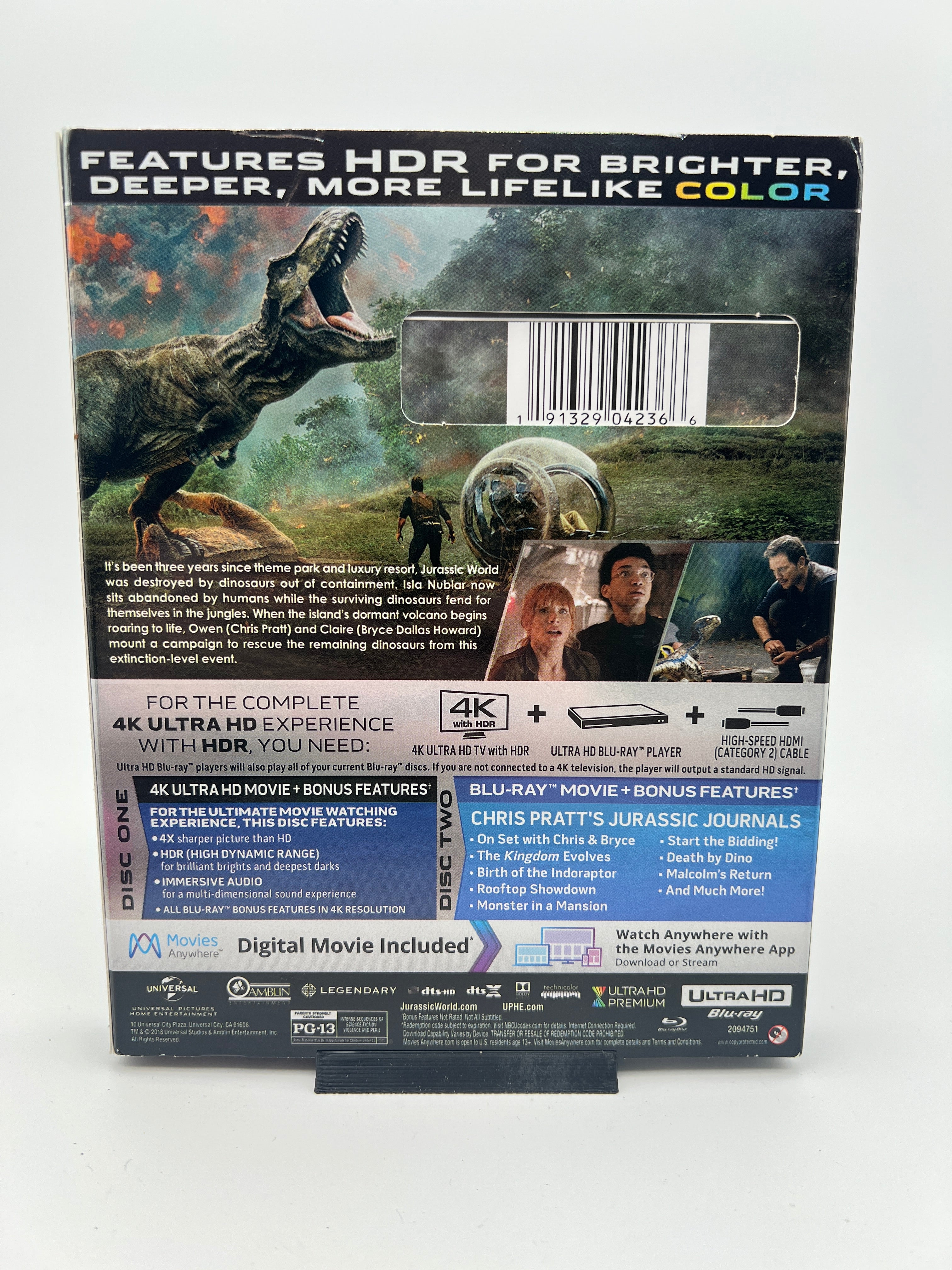 Jurassic World: Fallen Kingdom 4K Ultra HD W/ Slipcover