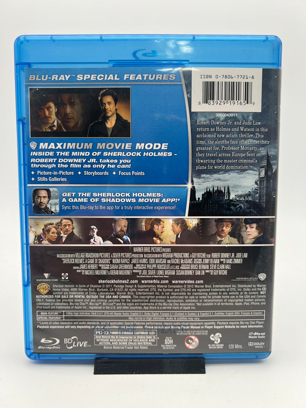 Sherlock Holmes A Game of Shadows (blu-ray only)