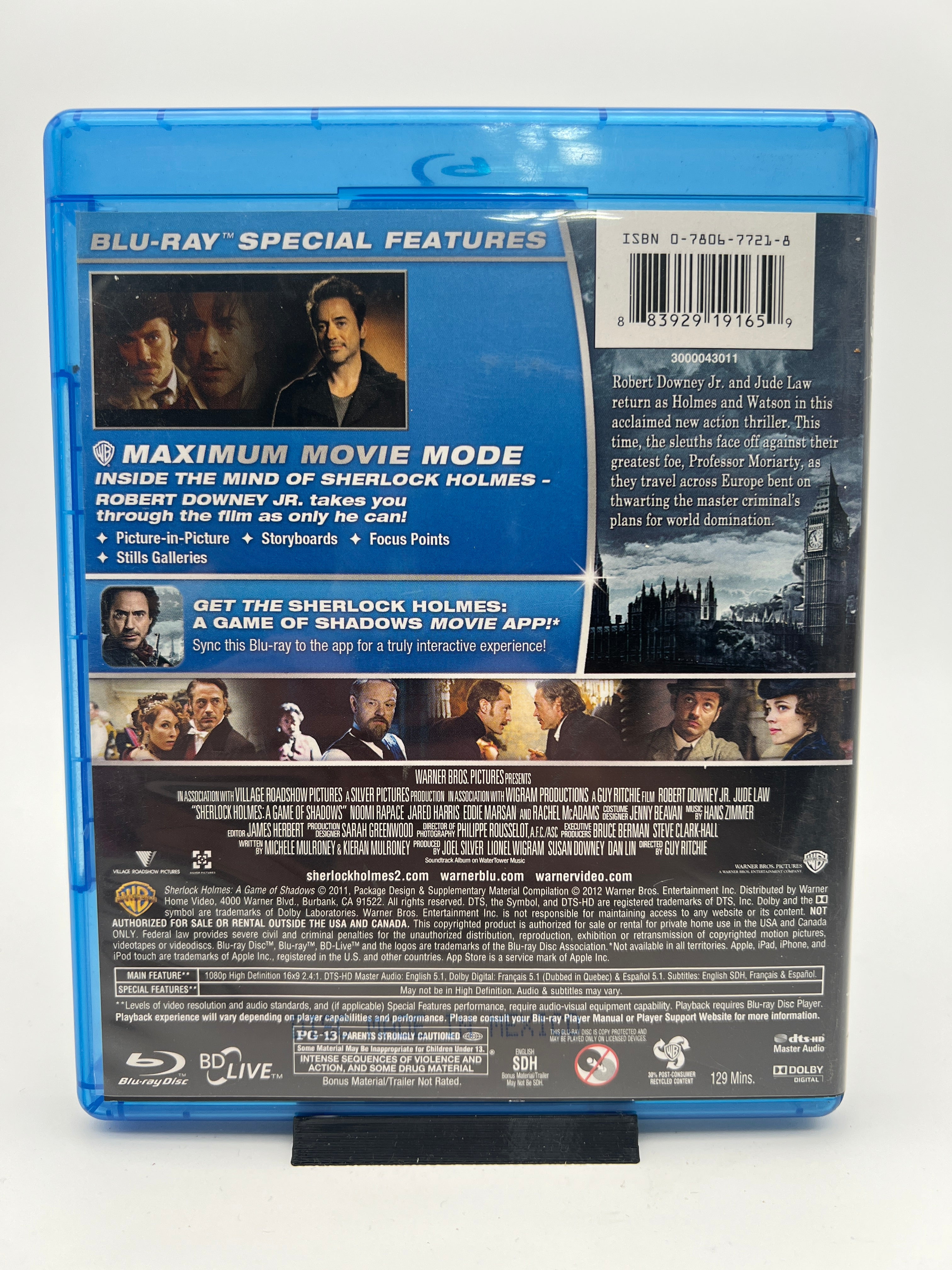 Sherlock Holmes A Game of Shadows (blu-ray only)