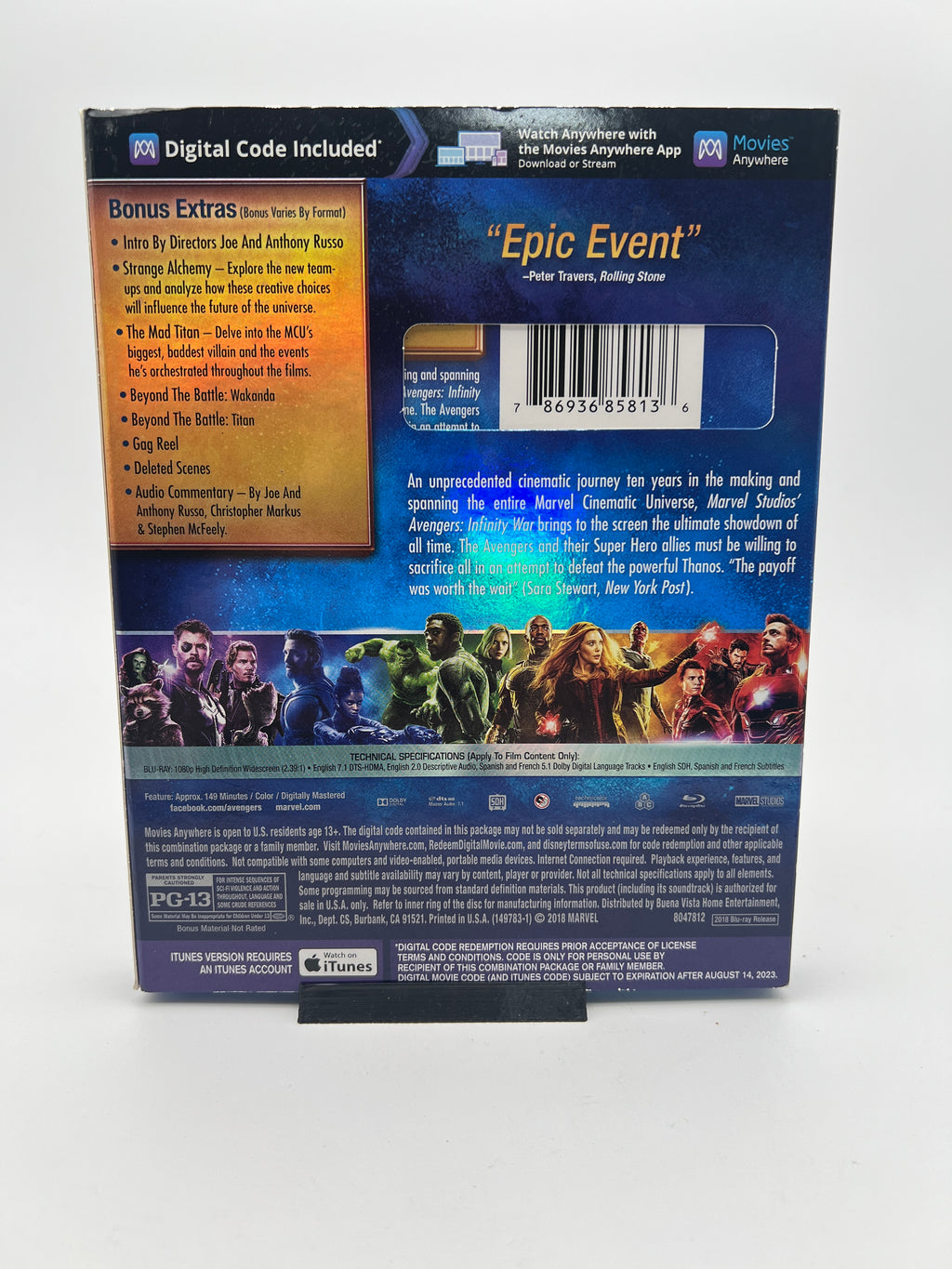 Avengers Infinity War W/ Slipcover