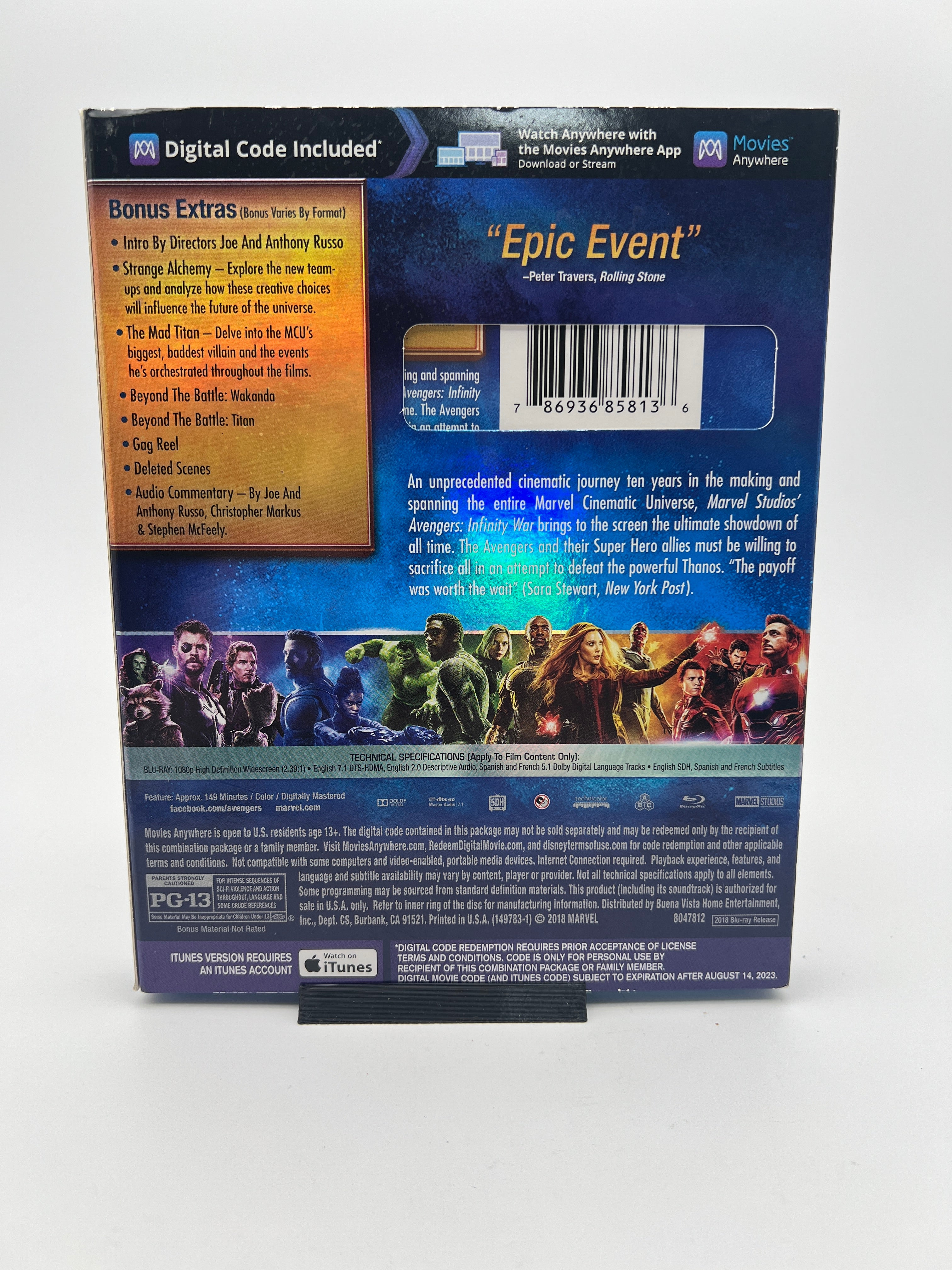 Avengers Infinity War W/ Slipcover